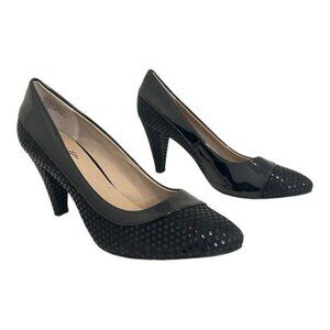 Seychelles Size 10 Black Polka Dot Patent Leather Tell Me a Story Pump Heels